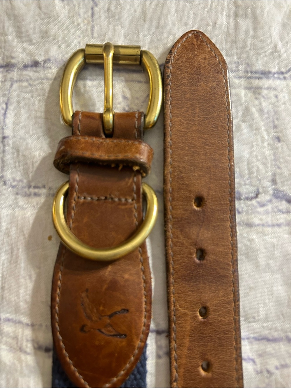 VINEYARD VINES SOLID BRASS BUCKLE NAVY/GREEN DETAILS & AMERICAN EAGLE NAVY BELT - Picture 7 of 16